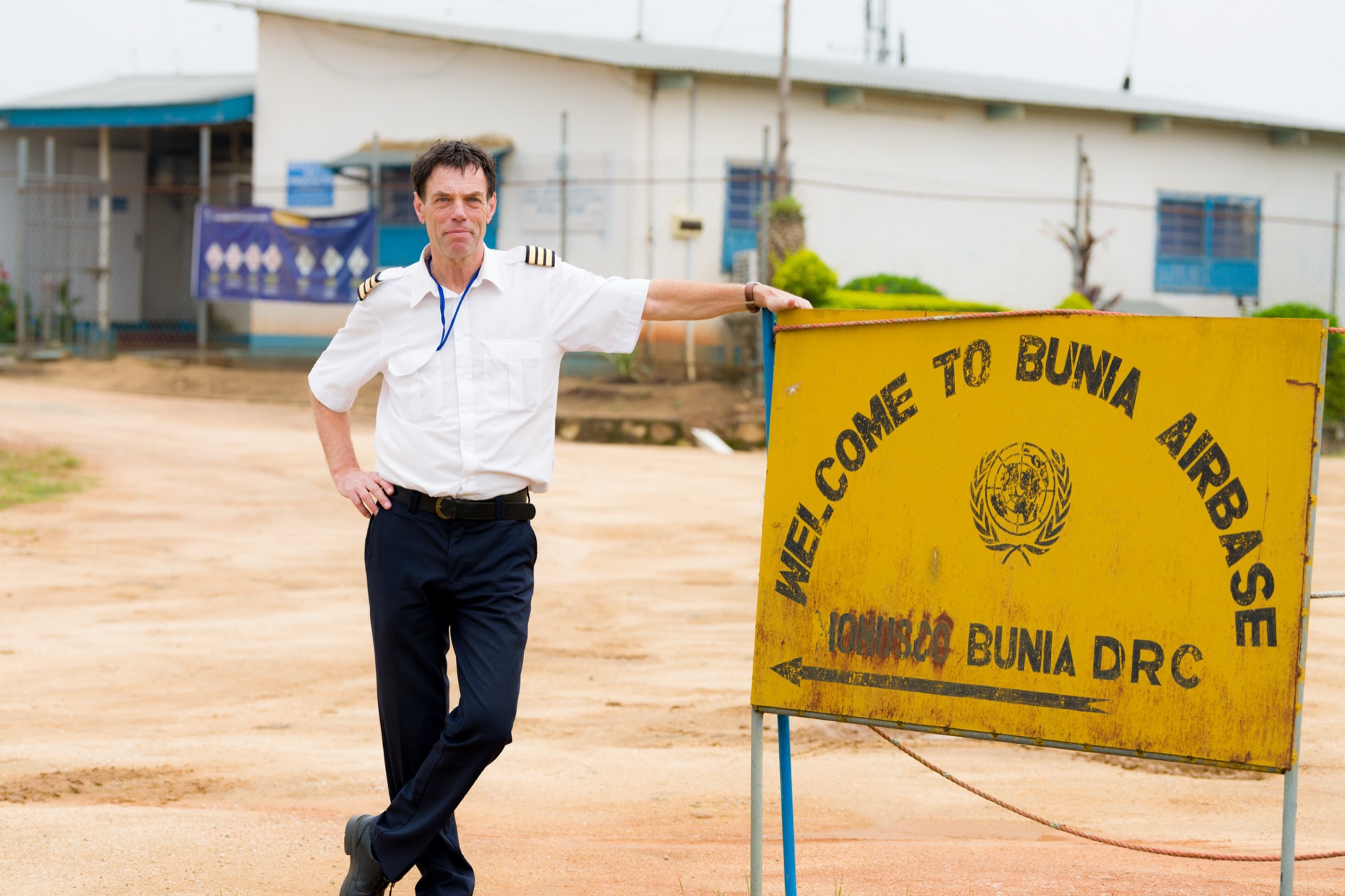 Piloot van LZG bij de MONUSCO-luchtbasis in Bunia
